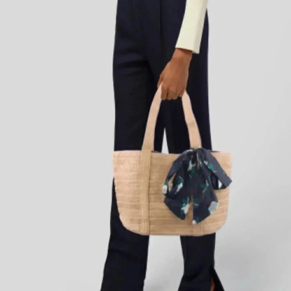 Draper James Woven Bag Floral Magnolia Tie EUC - Picture 2 of 5